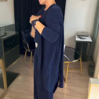 🔥 Elegant Longline Cardigan & Top & Pants 3-Pieces Set