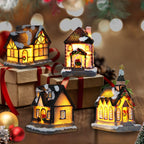 Miniature LED Lighted Christmas Village House