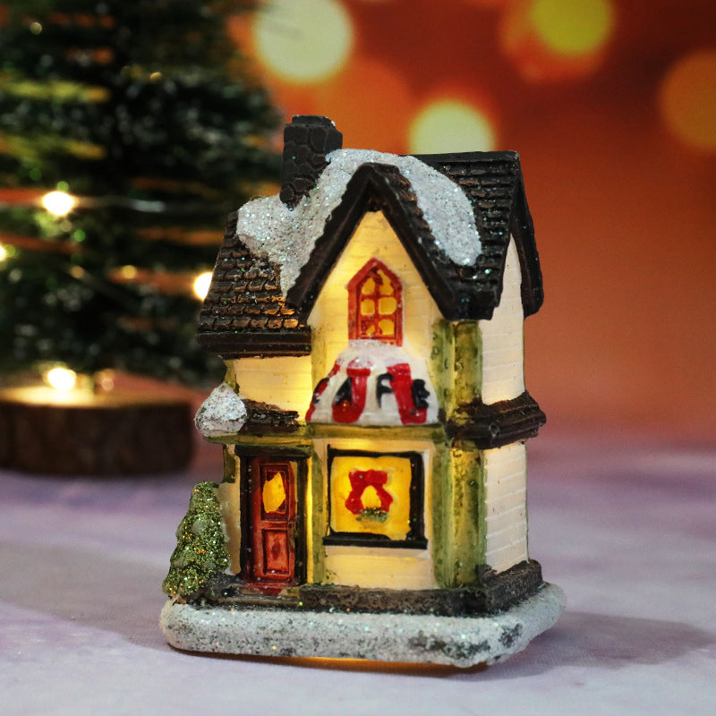 Miniature LED Lighted Christmas Village House