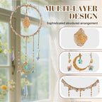 Iridescent Glass Chip Ring Wind Chime