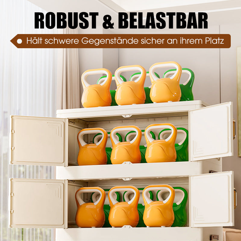 Foldable Storage Box With Lid, 1-5 layers of holders with wheels for kitchen, bedroom, bathroom, warehouse, kitchen, home storage, stackable organizer🗄️