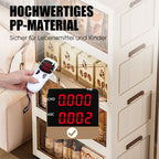 Foldable Storage Box With Lid, 1-5 layers of holders with wheels for kitchen, bedroom, bathroom, warehouse, kitchen, home storage, stackable organizer🗄️