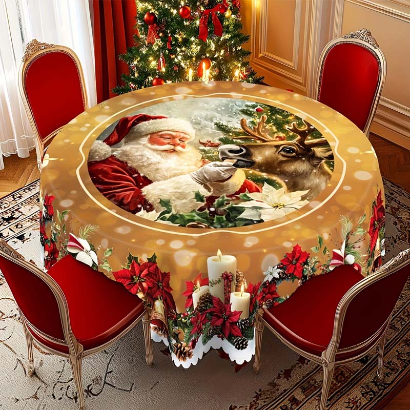 🎄Christmas Tablecloth – Festive Table Decoration for Christmas & Holidays, Washable