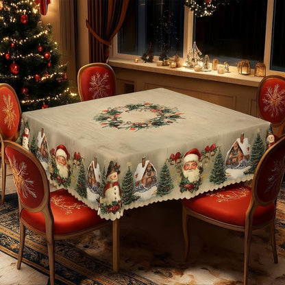 🎄Christmas Tablecloth – Festive Table Decoration for Christmas & Holidays, Washable