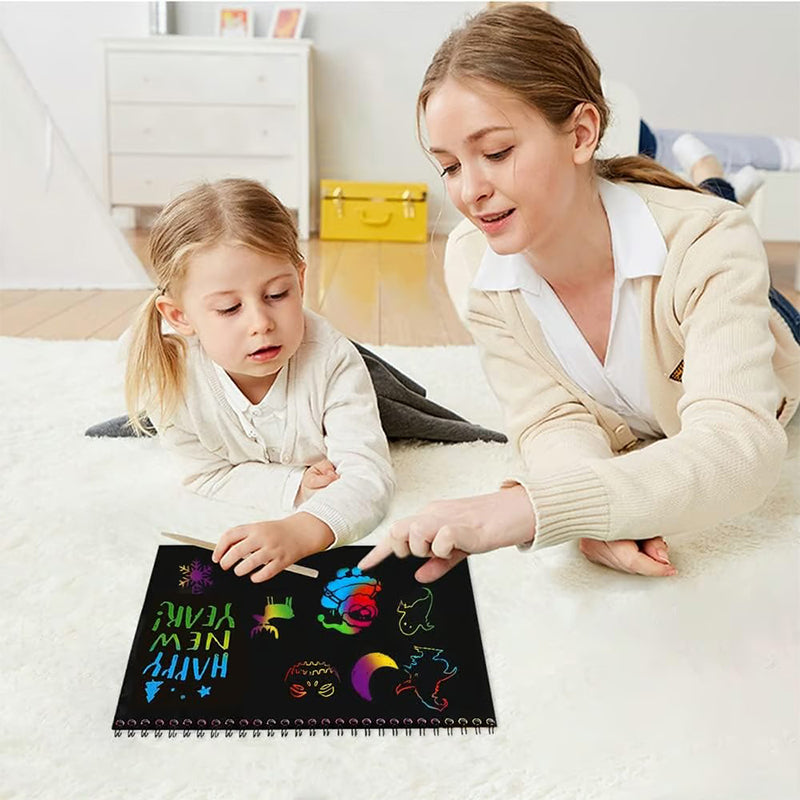 🎨BUY 1 GET 1 FREE 20PCS🎨Creative Rainbow Scratch Art Notebook