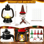 Mini Snowman Lantern with Hats and Scarves