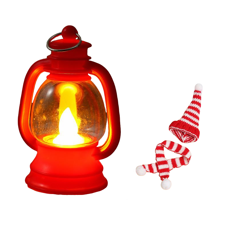 Mini Snowman Lantern with Hats and Scarves