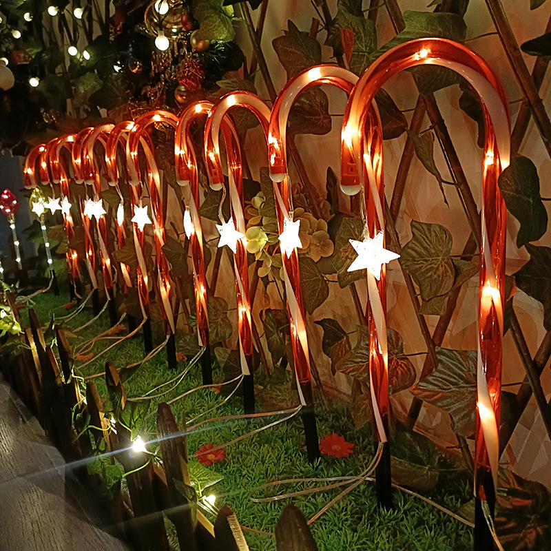 Christmas Outdoor Solar Candy Cane Lights