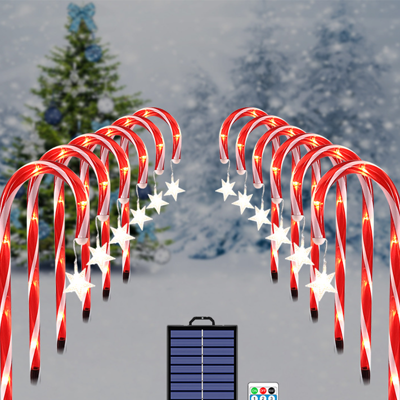 Christmas Outdoor Solar Candy Cane Lights