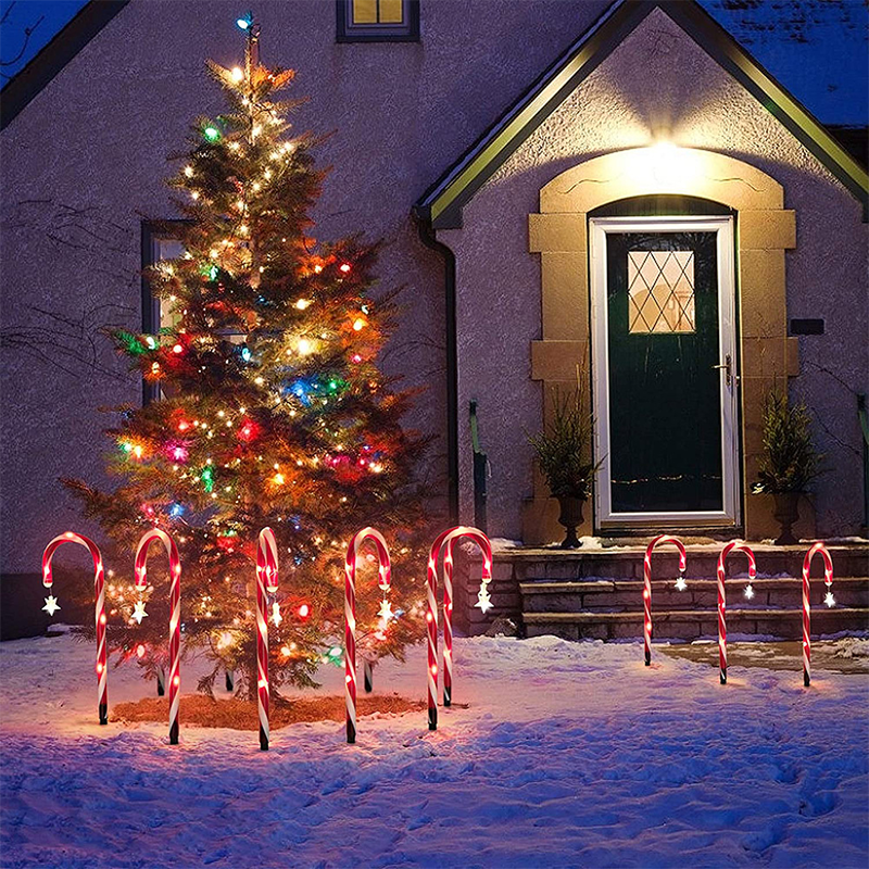 Christmas Outdoor Solar Candy Cane Lights