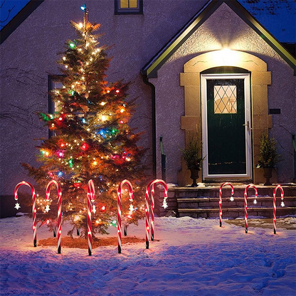 Christmas Outdoor Solar Candy Cane Lights