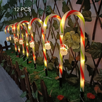Christmas Outdoor Solar Candy Cane Lights
