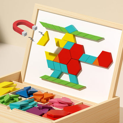 💥Wooden Magnetic Pattern Block Puzzle Set