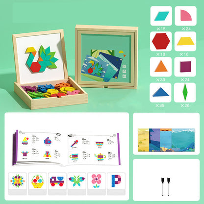 💥Wooden Magnetic Pattern Block Puzzle Set
