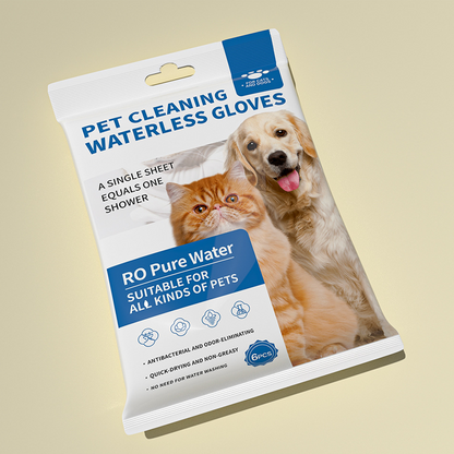 Rinse-Free Pet Cleaning Deodorizing Gloves