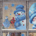 Christmas-Themed Glittering Window Stickers 9 PCS Set