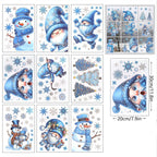 Christmas-Themed Glittering Window Stickers 9 PCS Set