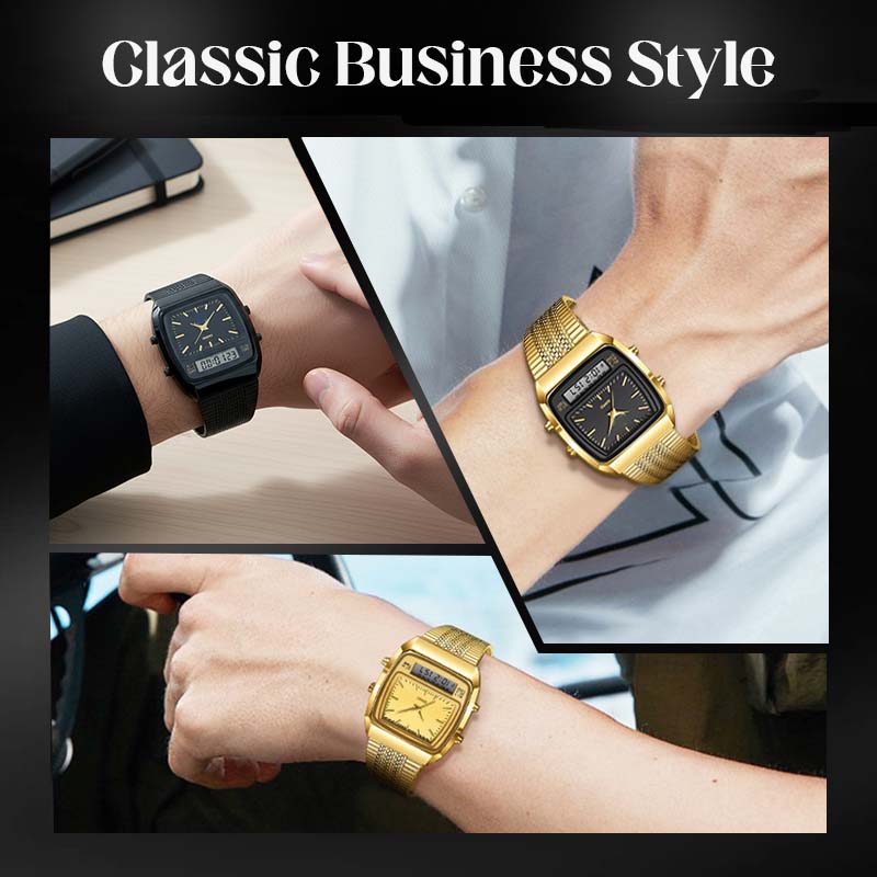 💥LIEBIG Roman Retro Dual System Multi-Function Digital Sports Watch⌚️
