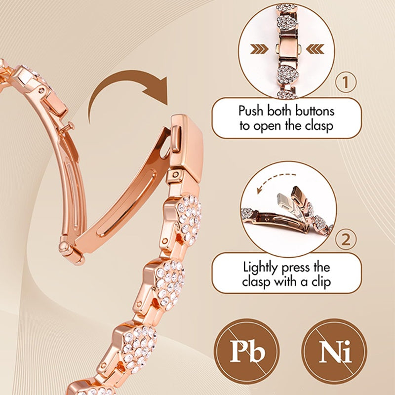 Women's Dazzling Heart-Shaped Magnetic Copper Bracelets