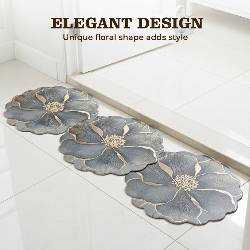 Flower Pattern Quick-Dry Bathroom Mat