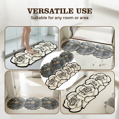 Flower Pattern Quick-Dry Bathroom Mat