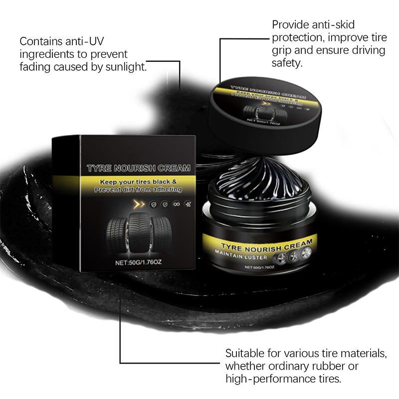 ✨ Tire wax – Restores black gloss, blocks UV, repels dirt. Easy & quick!🚗