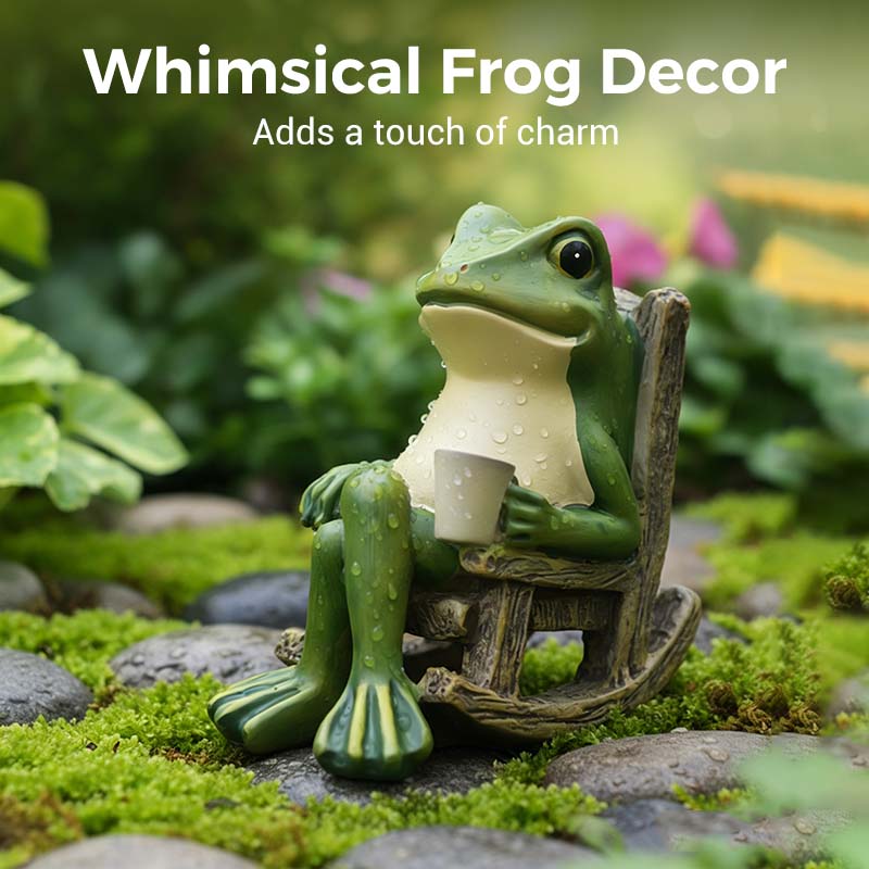 🐸Solar Frog Rocking Chair Ornament