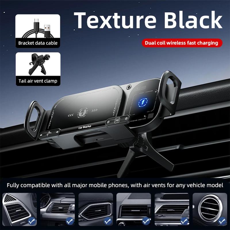 ⚡15W Wireless Fast-Charging Car Phone Mount for Foldable & Regular Smartphones