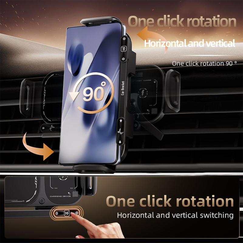 ⚡15W Wireless Fast-Charging Car Phone Mount for Foldable & Regular Smartphones