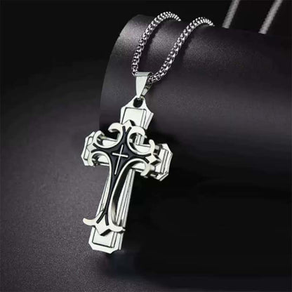 🔥Men's Two-Tone Cross Pendant Necklace