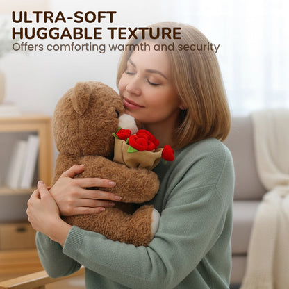 💖Animal Bear Gift with Rose Flower Bouquet