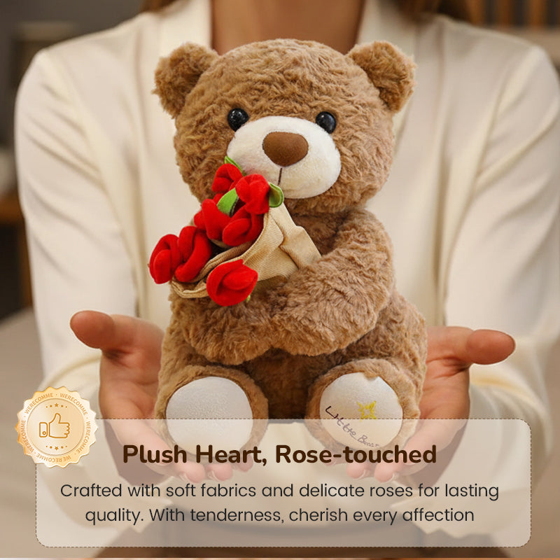 💖Animal Bear Gift with Rose Flower Bouquet