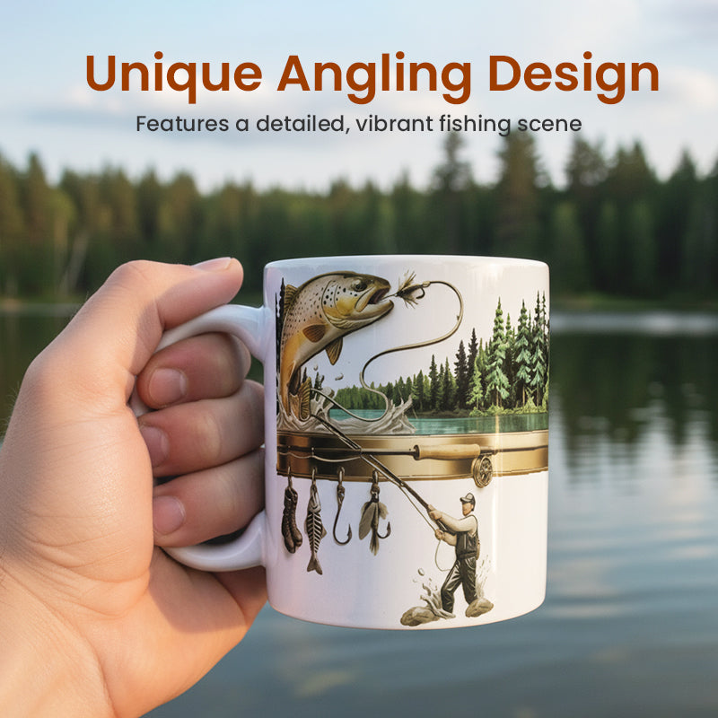 Ceramic Fishing Themed Coffee Mug