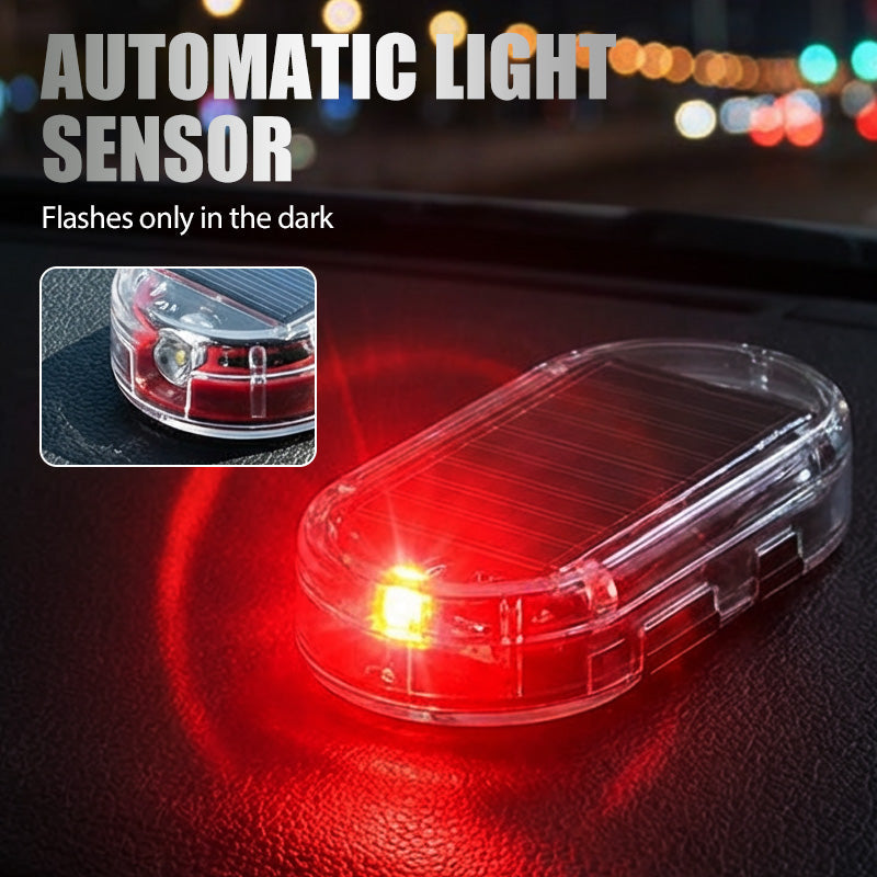 🚗 Solar Car Anti-Theft Light – solar + USB charged, auto-flashes at night. Realistic LED mimics active alarm – deters thieves without wiring. Heat-resistant, stick & go! 🛡️💡