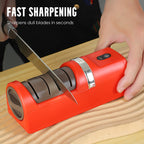 🔥Automatic Kitchen Knife Sharpener – Cordless, Diamond Wheel & Suction Base 🔪⚡
