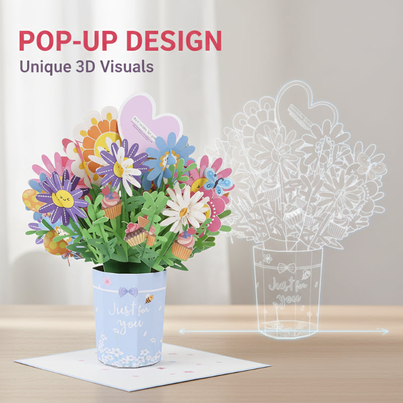 3D Pop-Up Bouquet Greeting Card