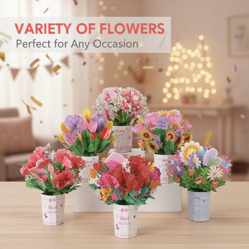 3D Pop-Up Bouquet Greeting Card