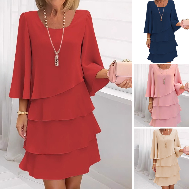 💃Women's Tiered Ruffle Dress with Flared Sleeves