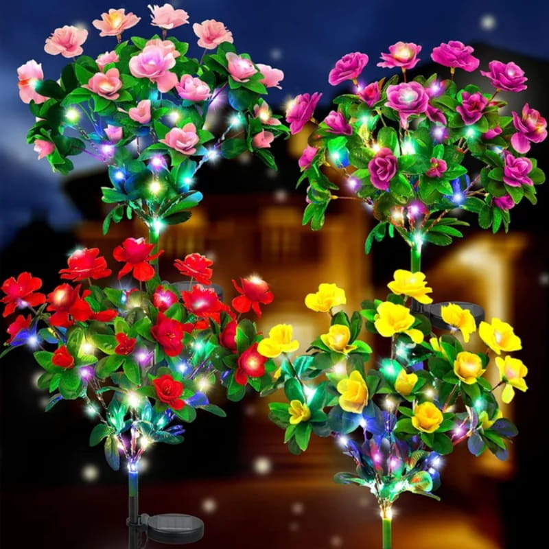 Simulation Azalea Flower Ground Stake Solar Light