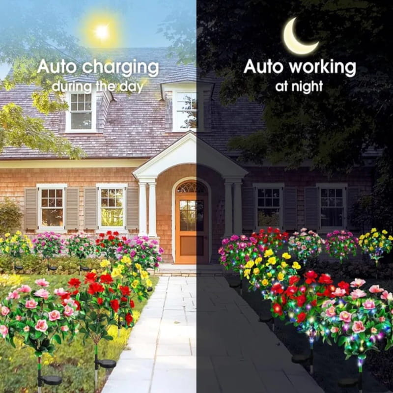 Simulation Azalea Flower Ground Stake Solar Light
