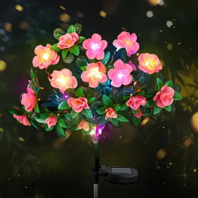 Simulation Azalea Flower Ground Stake Solar Light