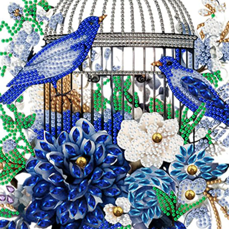 Flower Birdcage Special Shaped Full Rhinestone Art Hanging