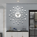 ✨🕰️ Creative Rhinestone Wall Clock – Silent, Minimalist Luxury for Living Room, Dining & Entryway! 💎🏡