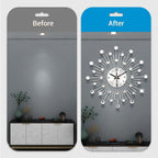 ✨🕰️ Creative Rhinestone Wall Clock – Silent, Minimalist Luxury for Living Room, Dining & Entryway! 💎🏡