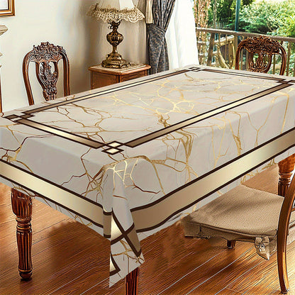 Waterproof Marble-Print Tablecloth