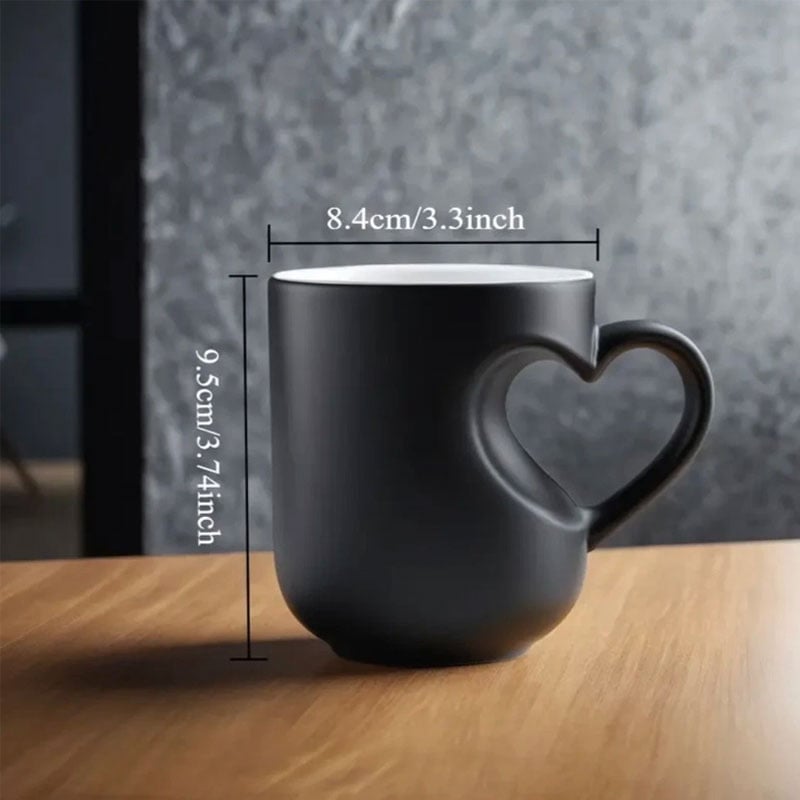 Color Changing Heart Handle Ceramic Mug for Valentine's Day