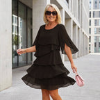 🎁Women's Elegant Layered Ruffle Sleeve Dress – Effortless Style for Every Occasion💃