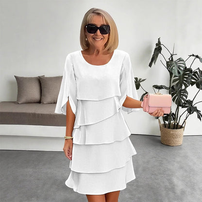 🎁Women's Elegant Layered Ruffle Sleeve Dress – Effortless Style for Every Occasion💃