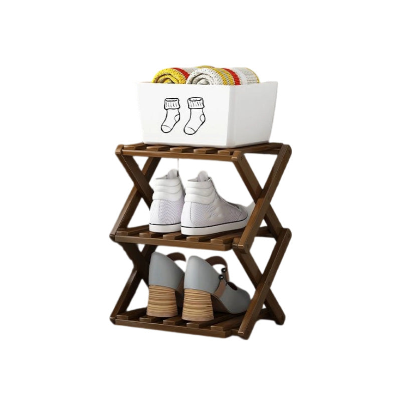 Durable Foldable Bamboo Shoe Rack