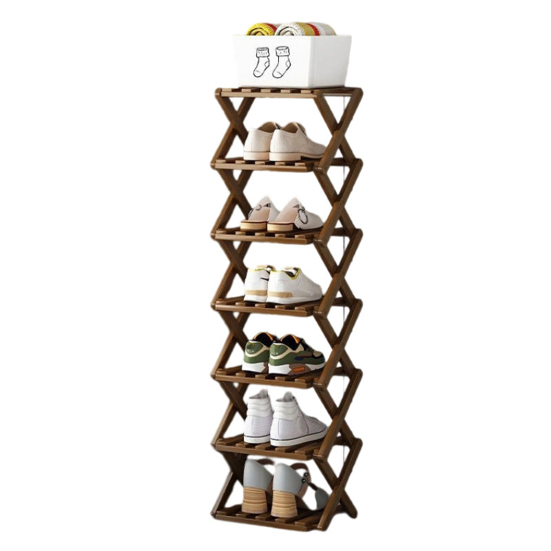Durable Foldable Bamboo Shoe Rack